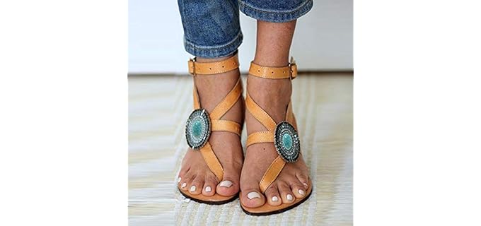 Hinyyrin Women's Cross Tie - Gladiator Sandal for the Beach