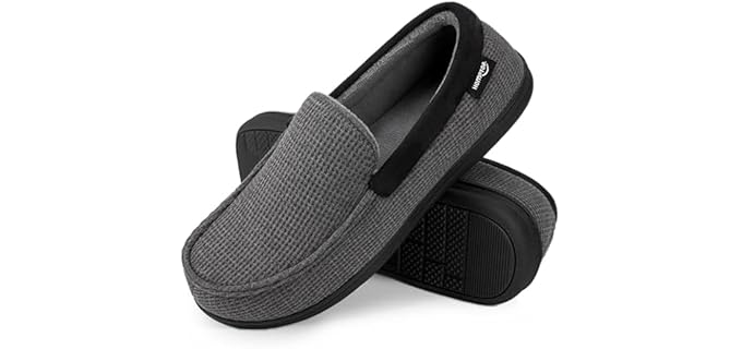 Hanes Men's Cotton Knit - Memory Foam Indoor/Outdoor Slippers