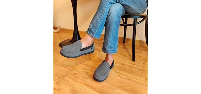 Hanes Men's Cotton Knit - Memory Foam Indoor/Outdoor Slippers