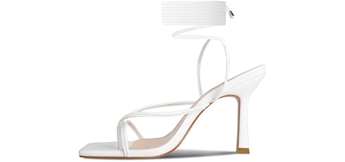 Isnom Women's Gladiator - High Heel Flip Flops