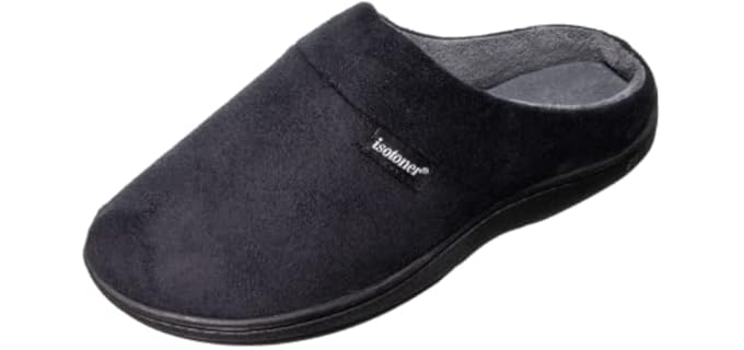 Isotoner Men's Openback - Slippers for Wide Feet