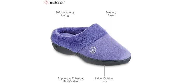 Isotoner Women's Microterry - Slippers with Arch Support