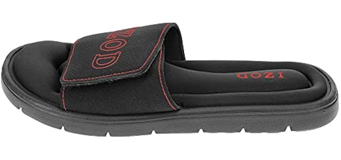 Izod Men's Velcro - Sandal with Memory Foam