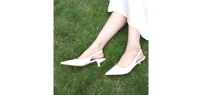 JENN ARDOR Women's Slingback Heels - Wide Width Casual Shoes