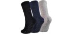 Jormatt Men's Three Pairs - Knit Slipper Socks