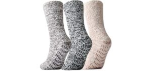 Jormat Women's Three Pairs - Knit Slipper Socks