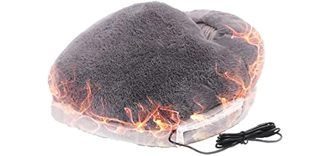 Kissybride Men's Washable - Plush Heated Slippers