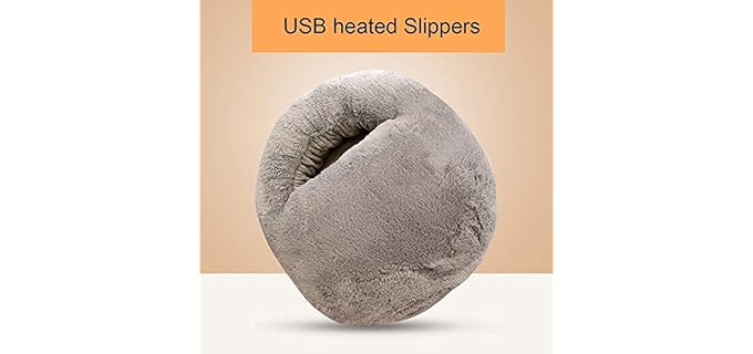 Kissybride Men's Washable - Plush Heated Slippers