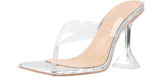 Lishan Women's Square Heel - Heeled Flip Flops