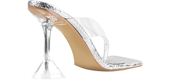 Lishan Women's Square Heel - Heeled Flip Flops