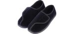 LongBay Men's Diabetic - Adjustable Slippers for Wide Feet