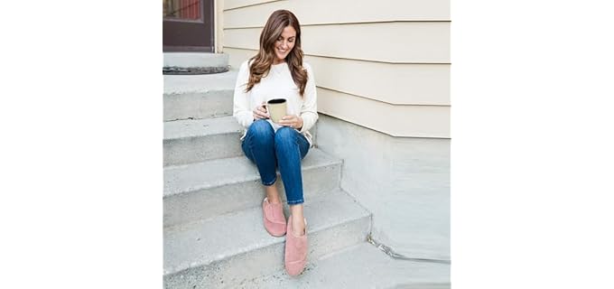 LongBay Women's Diabetic - Adjustable Slippers for Wide Feet