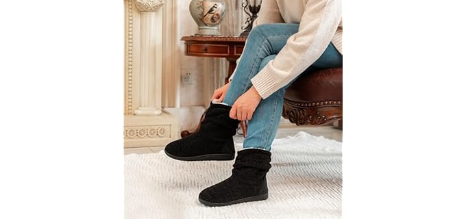 LongBay 's Chenille - Knit Boot Bootie Slippers