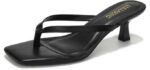 LULLASONG Women's Square Open Toe - Flip Flop Heels