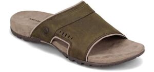 Merrell Men's Sandspur Lee - Leather Slide Sandals for Sweaty Feet