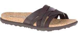 Merrell Women's Around Town Arlin - Leather Slide Sandals for Heavy Weights