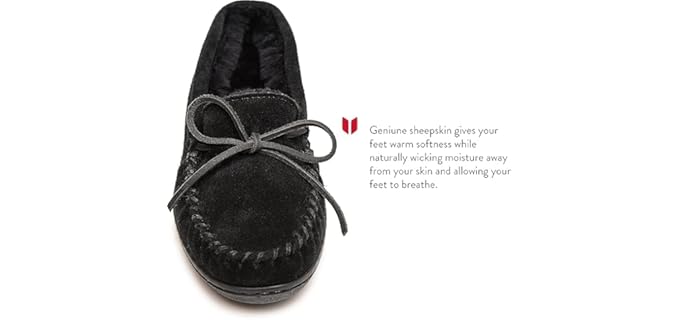 Minnetonka Men's Hardsole - Leather Slipper