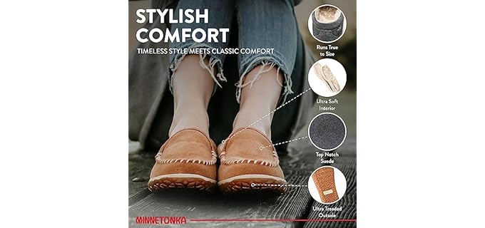 Minnetonka Women's Tempe - Leather Slipper