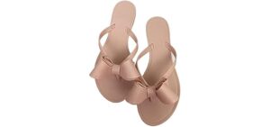 Mtzyoa Women's Pearls - Dress Bow Top Sandals