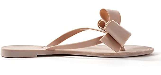 Mtzyoa Women's Pearls - Dress Bow Top Sandals