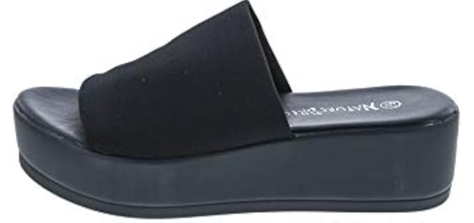 Nature Breeze Women's Stretchy - Slip On Platform Sandal