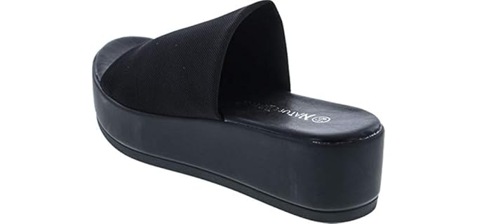 Nature Breeze Women's Stretchy - Slip On Platform Sandal