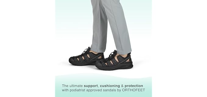 Orthofeet Men's Saturn Hands-Free - Orthopedic Sandal for Extensor Tendonitis
