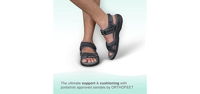 Orthofeet Men's Gemini - Orthopedic Sandals for Extensor Tendonitis