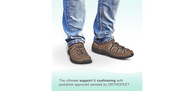 Orthofeet Men's Clearwater - Fisherman’s Sandals for Bunions