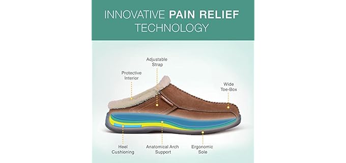 Orthofeet Men's Asheville - Slippers for Diabetic Feet