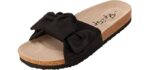 PepStep Women's Cork - Cork Sole Bow Top Sandal