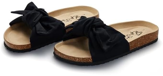 PepStep Women's Cork - Cork Sole Bow Top Sandal