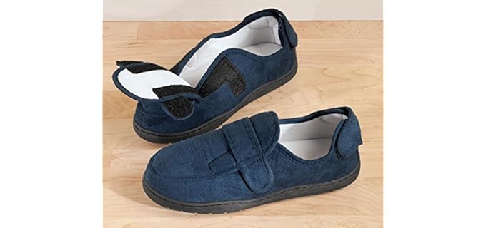 Miles Kimball Men's Plush - Metatarsalgia Slipper with Memory Foam