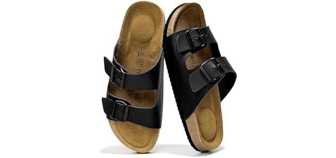 Project Cloud Men's Double-Strap Buckle - Slide Sandal for Arthritic Feet