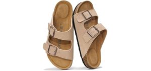 Project Cloud Women's Double-Strap Buckle - Slide Sandal for Arthritic Feet