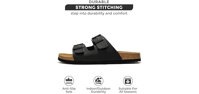 Project Cloud Men's Double-Strap Buckle - Slide Sandal for Arthritic Feet