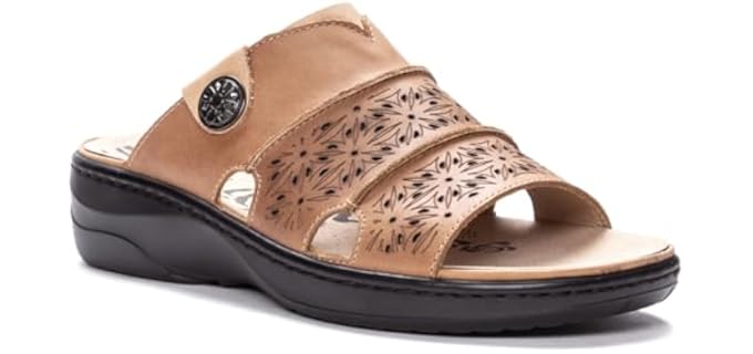 Propét Women's Gertie Slide - Sandals for Wide Feet