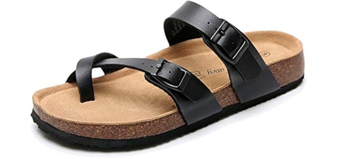 Real Fancy Men's Arizona - Cork Footbed Toe Loop Sandals