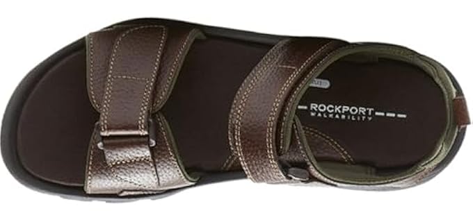 Rocport Men's Rocklake - Genuine Leather Sandal for Flat Feet