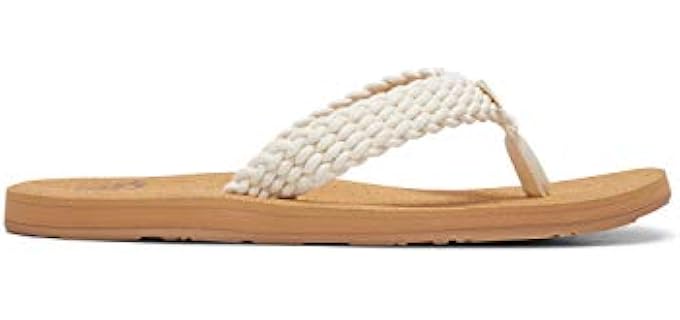 Roxy Women's Beach - Classic Cork Flip Flops