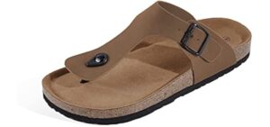 Runcati Men's Adjustable - Cork Flip Flops