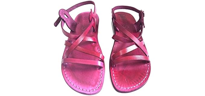 Sandalim Women's London Style - Leather Flat Sandal