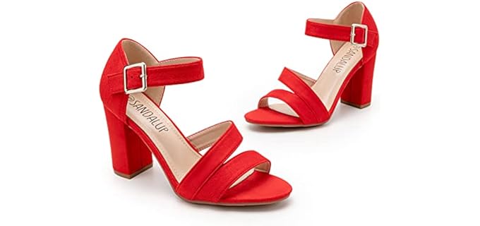 Sandalup Women's Chunky - Comfortable Block Heel Sandals