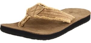 Sanuk Men's Fraid Not - Cork Flip Flops