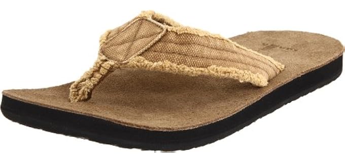 Sanuk Men's Fraid Not - Cork Flip Flops
