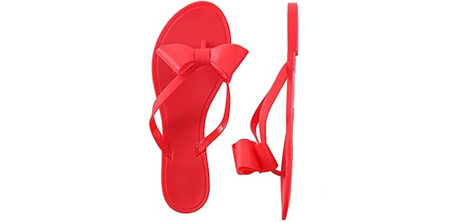 Shoe N Tale Women's Ribbon - Bow Top Flip Flop