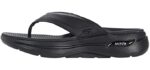 Skechers Men's Go Walk Arch Fit - Wide Width Fit Flip Flops