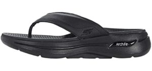 Skechers Men's Go Walk Arch Fit - Wide Width Fit Flip Flops