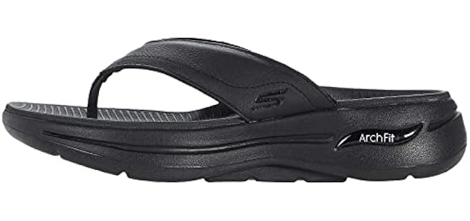 Skechers Men's Go Walk Arch Fit - Wide Width Fit Flip Flops