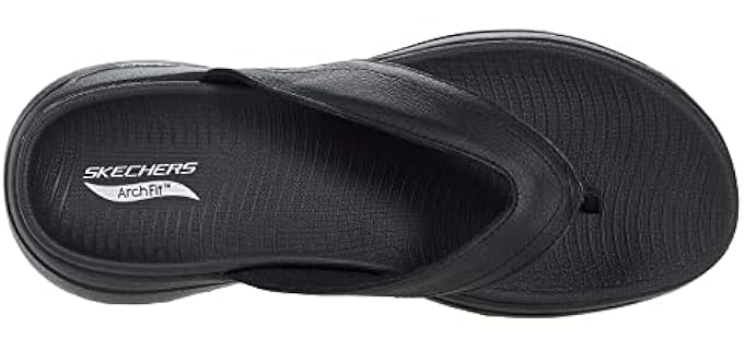 Skechers Men's Go Walk Arch Fit - Wide Width Fit Flip Flops